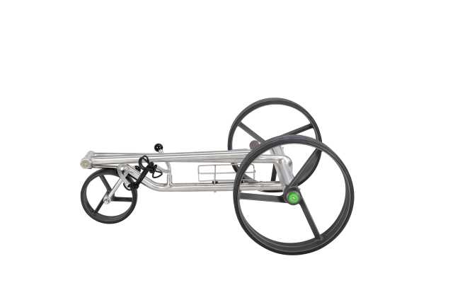 Lithium Elektro Golf Trolley Kolibri® K1, Rahmen nachpolierbar, schnell-zerlegbar/-klappbar, mit Bergabfahrbremse, Fernbedienung als Option
